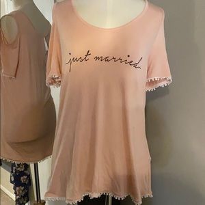 Just married cold shoulder shirt